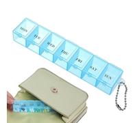 Weekly Pill Organizer - PP, Pill Storage Box Clear Dustproof | Compact Travel Medication Case, Daily Vitamin Organizer For Pocket, Travel, Medicine, Fish Oils, Supplements, Home Use