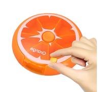 Weekly Pill Organizer - Round Medicine Storage Box with 7 Day Compartments,