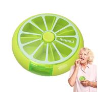 Weekly Pill Organizer - Round Medicine Storage Box with 7 Day Compartments,