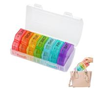 Weekly Pill Organizer, Travel Medicine Box, Portable Pill Case, Compact Pill Box with Compact Design and Supplement Storage Capacity for Storing Pills and Medicines During Travel