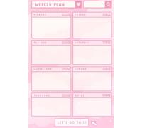 Weekly Planner: Cute Kawaii Pastel Organizer and Agenda for Girls and Teens with Undated Calendar Boxes for School Work Study and Life