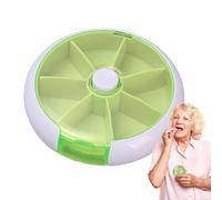 Weekly Round Pill Box - Caja de almacenamiento semanal, organizador de píldoras semanales, frutas y suministros de almacenamiento para vitaminas, dulces, píldoras y otros artículos