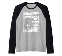 Weekly World News - Lincoln Was a Woman Cover Camiseta Manga Raglan