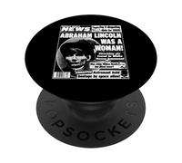 Weekly World News - Lincoln Was a Woman Cover PopSockets PopGrip Adhesivo