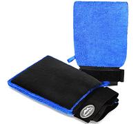 WEEKSUN 2 Pieza Guante Lavado Coche, Paño Microfibra Coche, Manoplas de Preparación de Superficies para Limpiar el Coche y Pulir Herramienta de Barra de Arcilla (Azul)