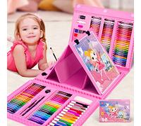 WEEKSUN 200+ Piezas Set de Pintura en Tema Castillo, Juegos de Dibujo avec Crayones, Lápices de Color, Pasteles al óleo, Makers, Pastel de Acuarela, etc, Suministros de Arte Completos para Niños