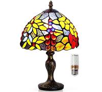 WEEKSUN Lámpara de Vidrieras de Mesa con Bombilla, Lámpara de mesa de estilo Retro, Lámpara de Mesa Decorativa de La Vendimia Para el Dormitorio, Decoración de La Sala