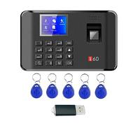 WEELIAO Máquina de Tiempo de Asistencia, Reloj de Tiempo con contraseña y Huella Dactilar para Empleado con escaneo de Dedo, RFID y perforación de Pin en uno (I60 7.48" W x 4.72" H)