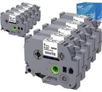 Weemay Paquete de 10 cintas de repuesto compatibles para Brother P-Touch TZe-211 TZ211 cinta blanca laminada de 6 mm x 8 m, negro sobre blanco para PT-D200 PT-D210 PT-D600 PT-D400 PT-H100 PT-H110 PT-1290