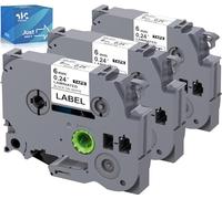 Weemay Paquete de 3 cintas de repuesto compatibles para Brother P-Touch TZe-211 TZ211 - Cinta blanca laminada de 6 mm x 8 m, negro sobre blanco para PT-D200 PT-D210 PT-D600 PT-D400 PT-H100 PT-H110 PT-1290