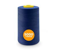 Weemex 1 Bobina de Hilo de Coser Azul Marino de Poliéster | 11 opciones | para Máquina Remalladora, overlock, Singer, Janome, etc | hilo de 5000 Yardas cada uno 40S/2 para todo Propósito (Navy Blue)