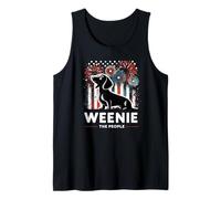 Weenie The People, perro salchicha, perro salchicha, fuegos artificiales patrióticos estadounidenses Camiseta sin Mangas