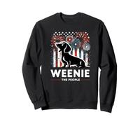 Weenie The People, perro salchicha, perro salchicha, fuegos artificiales patrióticos estadounidenses Sudadera