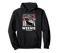 Weenie The People, perro salchicha, perro salchicha, fuegos artificiales patrióticos estadounidenses Sudadera con Capucha