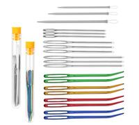 Weenwill Agujas Romas de Ojo Grande,20 PCS Agujas de Cosers,Aguja para Coser a Mano,Aguja para Lana para Coser Punto,Ganchillo,Cuero y Manualidades de Ganchillo