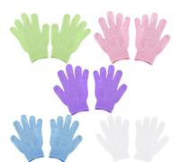 Weenwill Guantes Exfoliantes,10 Pcs Guantes Manopla Exfoliante Corporal Ducha Corporals Guante de Baño de Cinco Dedos para Hombres,Mujeres,Niños,Bañera,Masaje, SPA(Rosa,Morado,Azul,Blanco Verde)