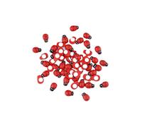 Weenwill Mini Mariquitas Decorativas,100 Piezas Mariquitas de Madera Autoadhesivas 8 * 11mm Mini Mariquita Decorativas Adhesivos para DIY Crafting Scrapbooking Fiesta Boda Decoración