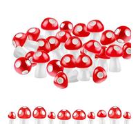 Weenwill Setas Decorativas,50 PCS Adornos de Setas de Jardín en Resina Ornamento de Setas de Lindas Figuras de Hongos en Miniatura para Casas de Muñecas,Micropaisajes,Acuarios y Manualidades