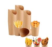 Weenwill Soporte Patatas Fritas,50 PCS Caja de Papas Fritas 12 oz Vasitos para Aperitivos de Carton Kraft Taza de Papel Recipiente para Palomitas Alimento para Fiestas para Charcutería Gofre Palomitas