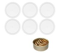 Weenwill Tapas para Latas,6 PCS Tapas de Plástico Transparente,Reutilizables Tapa para Latas de Comida para Mascotas para Frijoles Enlatados,Lata para Perros y Gatos,75 mm