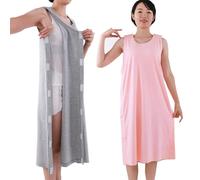 WEEOATAR Camisas unisex para después de la cirugía del hombro, camiseta de rehabilitación, camiseta de recuperación extraíble, camisa abierta completa, ropa de quimioterapia para diálisis, Rosa, larga