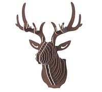 Weesey Decoración de Pared de Cabeza de Alce 3D Deco de Cuernos de Ciervo y Madera de Alce de Navidad