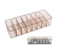 WEESTAAMO Organizador de lentes de contacto acrílico para lentes de día, caja transparente con tapa, dispensador apilable para lentes desechables, cosméticos y joyas (26 x 9,5 x 5,5 cm)