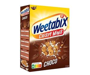 Weetabix Minis Chocolate 500g | Cereales Crujientes con Chips de Chocolate | Fuente de Fibra y Energía