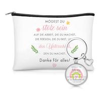 Weewooday 2 Piezas Set de Regalo de Agradecimiento Llavero Gracias Neceser Motivacional Llavero Danke für Alles Regalo Gracias para Regalos de Despedida para Colegas Cambio de Trabajo Día del Maestro