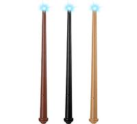 Weewooday 3 Varitas de Mago Iluminada Juguete Mágico de Luz y Sonido, Juguetes de Varita Luminosa de Hadas Accesorio de Disfraz Fiesta Cosplay Halloween Mascarada (Negro, Marrón Oscuro, Amarillo)