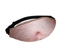 Weewooday Bolsa de Panza de Cerveza Riñonera de Vientre Divertida Ajustable con Cremallera para Padre Viaje Senderismo Bicicleta Intercambio de Regalo Día de Los Inocentes (Cabello Poco)