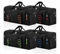Weewooday Juego de 4 Bolsas para Cofre de Techo Duffel de Portaequipajes de Techo con 4 Cremalleras de Identificación Bolsa de Viaje Negra para Cofre de Techo de Coche(Clásico)