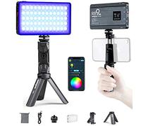 Weeylite RB9 RGB Luz de Video con App Controlar y Trípode, Batería Incorporada Recargable,360 ° a Todo Color,Regulable 2500K-8500K para Cámara,Youtube,Vlogging,Selfie,Conferencia