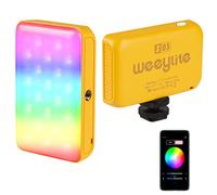 Weeylite S03 Mini Luz de Video RGB con Bluetooth App Control,360 ° a Todo Color LED En cámara Fotografía Luz,Recargable CRI95+ 2800-6800K Regulable Lámpara para Foto,Vlog,Youtube -Amarillo