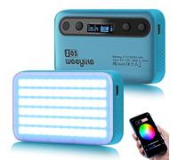 Weeylite S05 RGB LED Videolleuchte con App Steuerung,Mini Kameralleuchte con 2000mAh Akku 360° Vollfarbe/26 Lichteffect/CRI 95+/2800-6800K LED Leuchtplatte für Fotografie und Video (S05-Blau)
