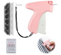 Wefaly Stitchy Quick Clothing Fixer, Stitch Gun Stitchy Fixer Ropa con 5 Agujas 1000 Agujas de Plástico Dispositivo de Fijación Rápida de Ropa para Faldas Camisas y Jeans (Rosa)