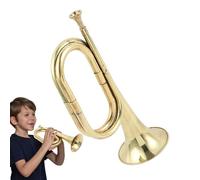 Wefdfsy Trompeta de caballería de latón, Cuerno de corneta de latón,Instrumento de | Instrumentos De Latón, Trompeta De Juguete Dorada Para Orquesta, Actuaciones En Ambiente De Festival Para