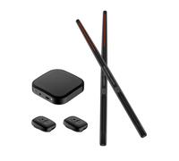 wefenad - Baquetas electrónicas de aire con pedales de 2 pies, altavoz 16D, tarjeta de sonido de nivel DSP de bajo retardo, portátil, baquetas de ritmo eléctrico para principiantes, adultos