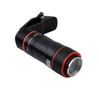 wefenad - Lente óptica ajustable para teléfono móvil de enfoque largo 12X, lente de cámara externa HD tipo abrazadera tipo lente auxiliar para teléfono y tableta