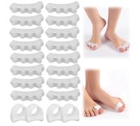 WEFHEF 10 Pares Separador Dedos Pies, Incluye 8 Pares Separadores de Dedos de los Pies y 2 Pares Separador Dedos Pie Juanete, Correctores de Dedos del Pie Suaves para Relajar el Dolor de Pies