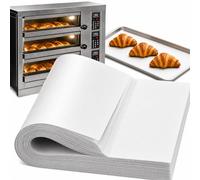 WEFHEF 100 Hojas de Papel de Horno 33 * 23cm, Papel para Hornear Recubierto de Silicona, Papel para Horno Antiadherente y Antigrasa, para Horno, Parrilla, Vaporizador, Barbacoa, Microondas,Blanco