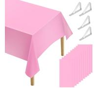 WEFHEF 10PCS Manteles Antimanchas 184x 137 cm, Mantel Mesa Rectangular con 4 Ganchos, Impermeable y Reutilizable, Manteles de Mesa SAS para Mesas de Centro, Comedores, Bodas, Fiestas y Navidad