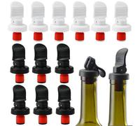 WEFHEF 12 PCS Tapones para Botellas de Vino, Tapón de Vino de Goma, Reutilizable, a Prueba de Fugas, Tapones Herméticos para Botellas de Cerveza, Champán, Bebidas