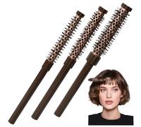 WEFHEF 3PCS Cepillo Redondo Pelo, Peine Redondo de 20/25/30mm Diámetro, Cepillo para Rizos para Moldear y Alisar el cabello, Cepillos Redondos Pequeños y Finos para Pelo Corto, Rizado y Liso