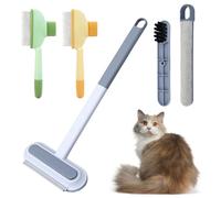WEFHEF 3PCS Cepillos Quita Pelos Mascota, 3 en 1 Removedor de Pelo de Mascotas con 2 Cepillos Quitapelos Antipulgas y Autolimpiable, Quita Pelos Mascota con Mango Largo para Pelo de Gatos y Perros