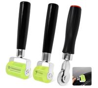 WEFHEF 3PCS Rodillo de Presión de Silicona, Rodillo Presionador de 6mm,30mm y 50mm, Herramienta de Rodillo con Mango Negro, Rodillo de Presión para Soldar Tela de PVC y Instalar Papel Tapiz