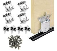 WEFHEF 4PCS Ruedas Puerta Corredera Armario, Kit Ruedas Puerta Corredera con 4 Fijaciones y 36 Tornillos, Ruedas para Puertas Correderas, Cajones, Ventanas, Armarios, Vitrinas y Zapateros