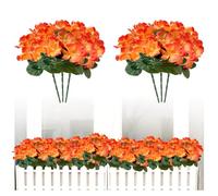 WEFHEF 6PCS Flores Artificiales Begonia de Altura 28,5 cm | Flor Artificial Decoracion de Otoño Naranja,Ramos de Flores Artificiales, Ramas Artificiales Decorativas para Bodas Hogar