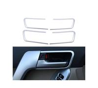 WEFOLCC Para Toyota Para LAND CRUISER Para Prado 150 2018-2020 Cubierta Decoración De Cuenco De Manija De Puerta Interior Moldura Interior De Coche (Plata)