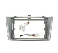 WEFOLEN Kit Instalación Marco Montaje 9 Pulgadas con Cable Doble DIN ABS para Toyota para Avensis 3 2008 2009 2010 2011 2012 2013 2014 2015(Plata)